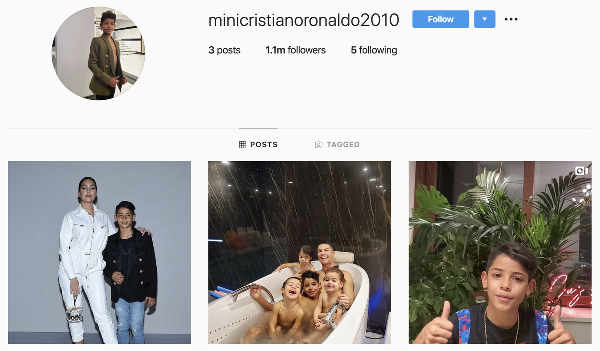 Không hổ là con trai Ronaldo, chỉ vừa tạo Instagram nhưng Cristiano Junior đã đạt mốc triệu follow Ảnh 1