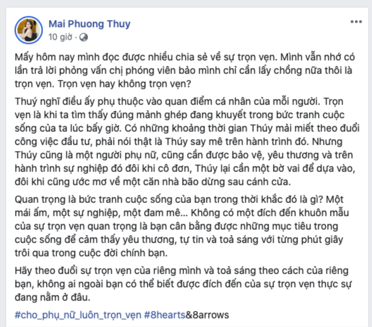 Mai Phương Thúy: Trọn vẹn là sự cảm nhận của mỗi người