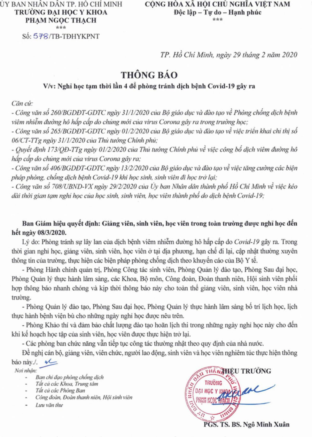 Nhiều trường đại học ở TP.HCM ‘bẻ kèo’ phút cuối, tiếp tục kéo dài thời gian nghỉ của sinh viên Ảnh 3