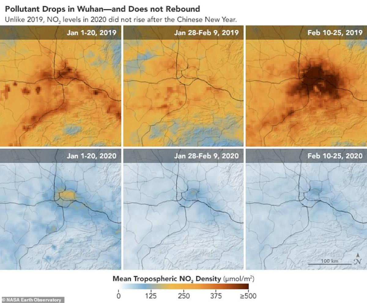 Cách ly chống dịch hai tháng, Trung Quốc thoát nạn ô nhiễm trên diện rộng qua ảnh NASA Ảnh 3