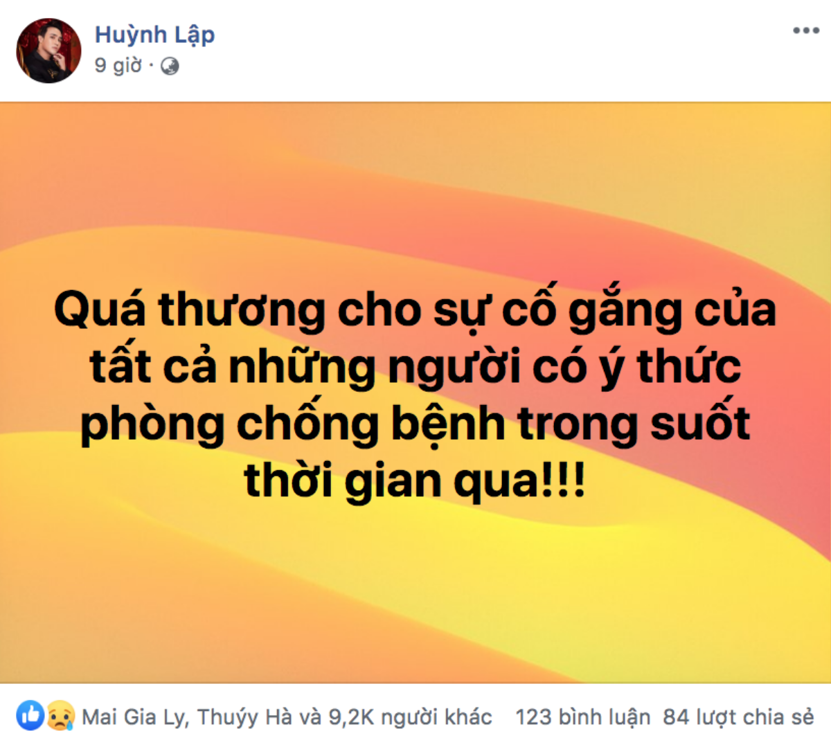 Trấn Thành, Võ Hoàng Yến, Tóc Tiên, Soobin Hoàng Sơn và loạt sao Việt lên tiếng kêu gọi mọi người bình tĩnh, nâng cao ý thức chống dịch COVID-19 Ảnh 2