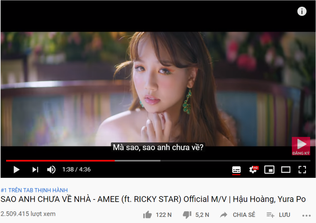 Amee đưa 'Sao anh chưa về nhà' #1 trending sau hơn 1 ngày ra mắt Ảnh 1