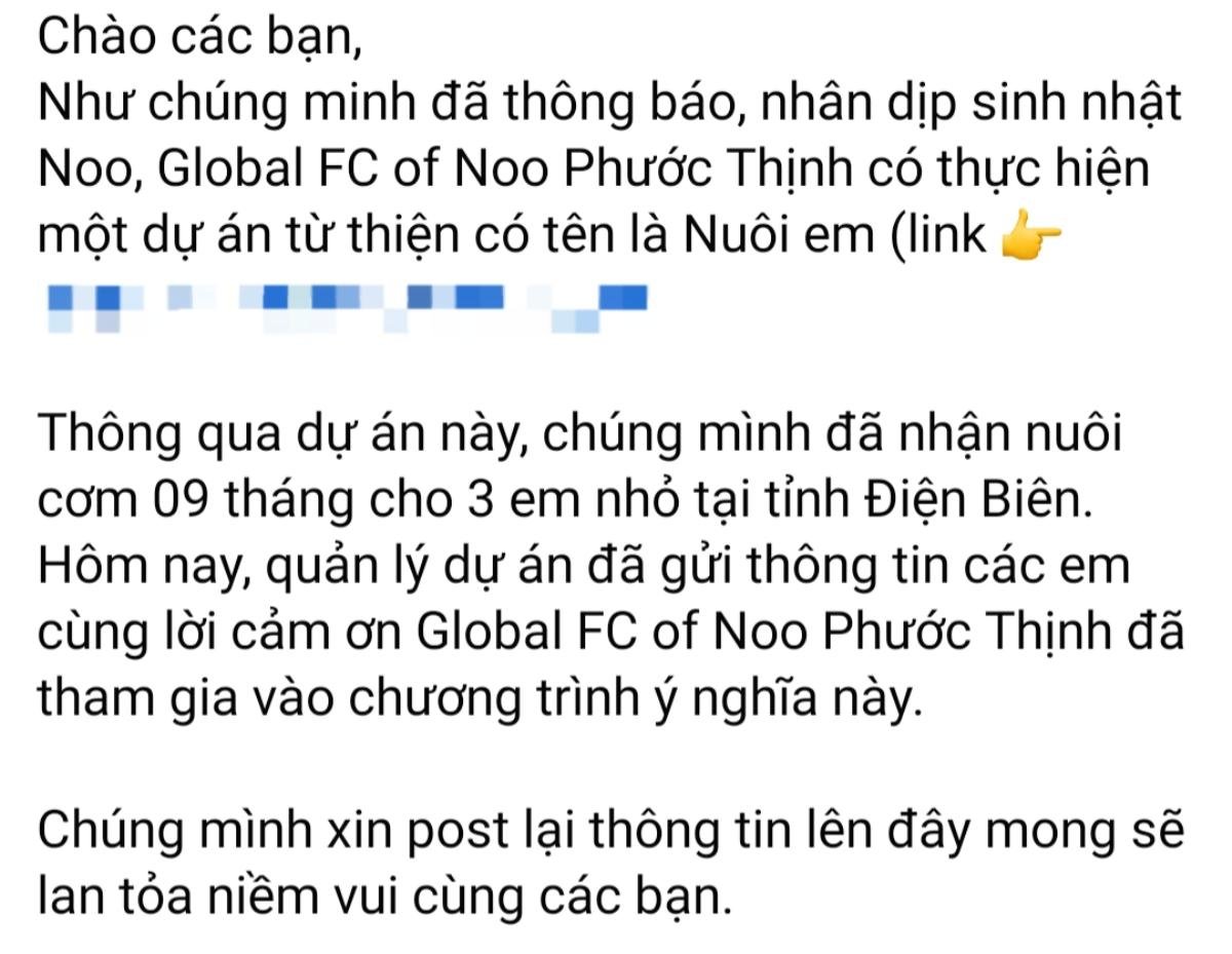 Xúc động món quà ý nghĩa người hâm mộ dành tặng sinh nhật sớm đến… 9 tháng của Noo Phước Thịnh Ảnh 1