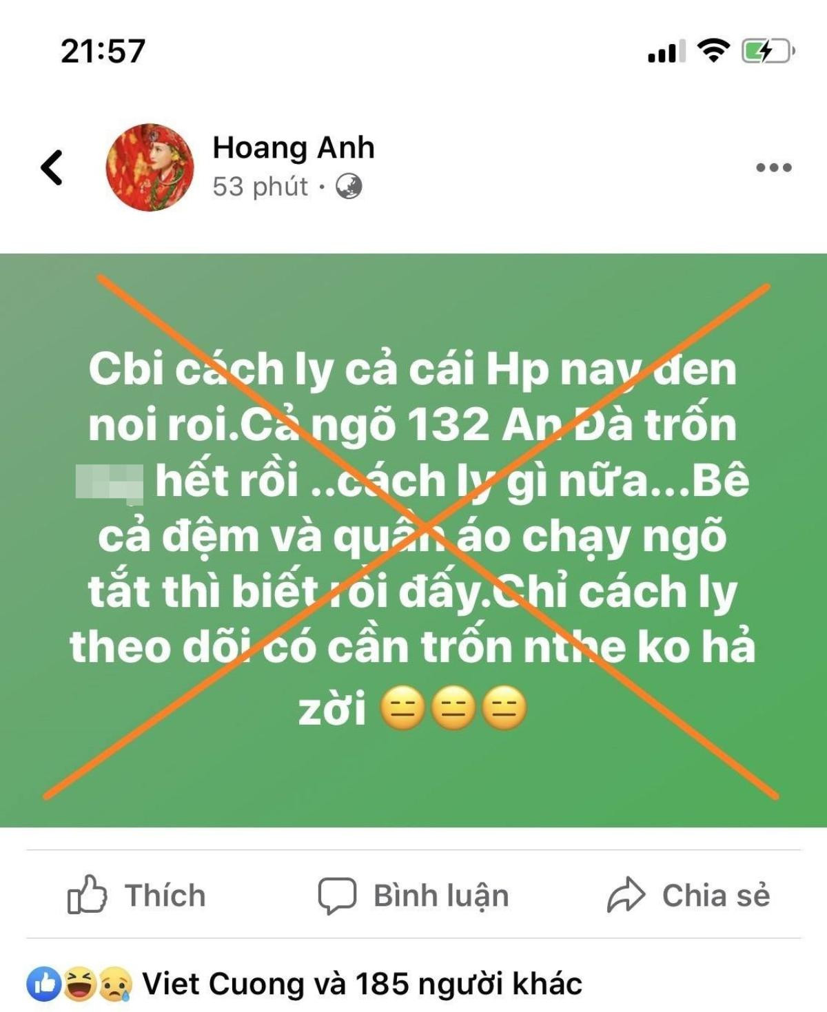 Đăng tin thất thiệt 'chuẩn bị cách ly cả TP.Hải Phòng', cô đồng bị phạt 10 triệu Ảnh 1