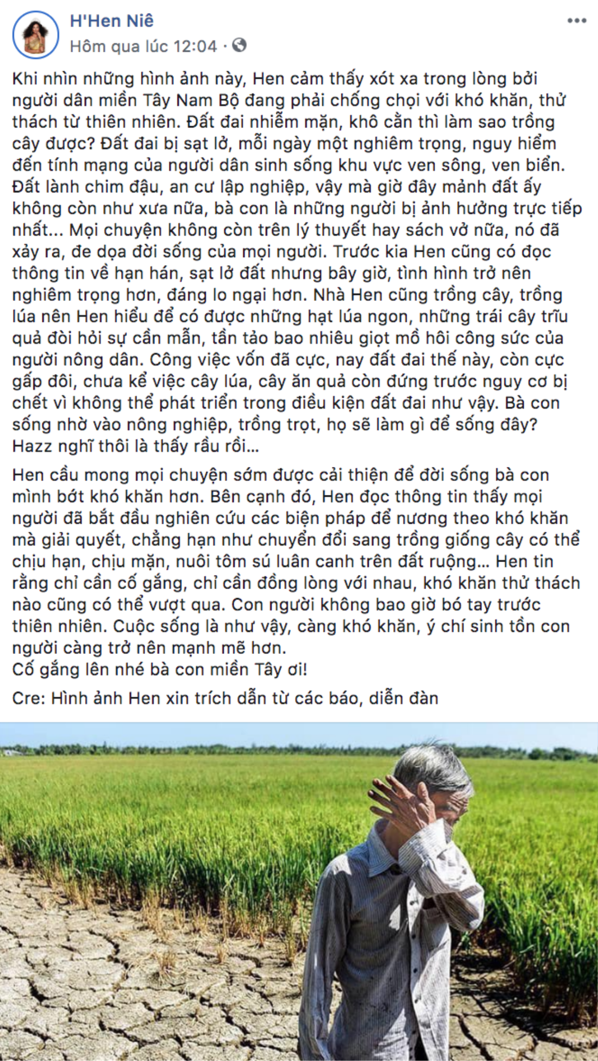 Nghệ sĩ kêu gọi giúp đỡ người miền Tây vùng hạn mặn: Đại Nghĩa, Xuân Lan góp máy lọc nước, H'Hen Niê động viên tinh thần bà con Ảnh 4