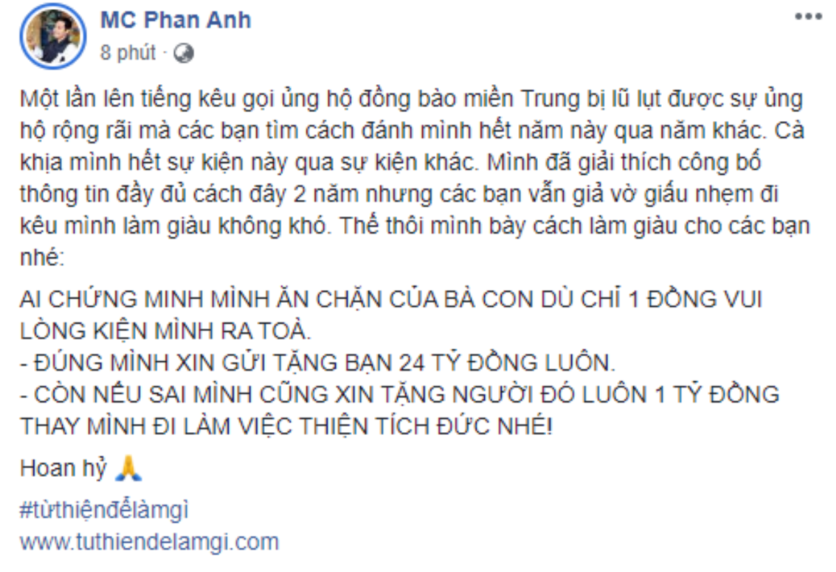 Bị cư dân mạng réo tên sau khi Hà Anh Tuấn ủng hộ chống dịch Covid-19, Phan Anh đáp trả: 'Ai chứng minh tôi ăn chặn, tôi cho 24 tỷ' Ảnh 4