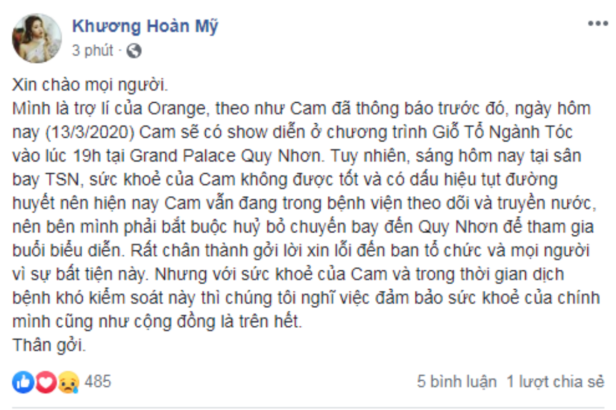 Orange phải nhập viện khẩn cấp sau khi đến Quy Nhơn biểu diễn Ảnh 2