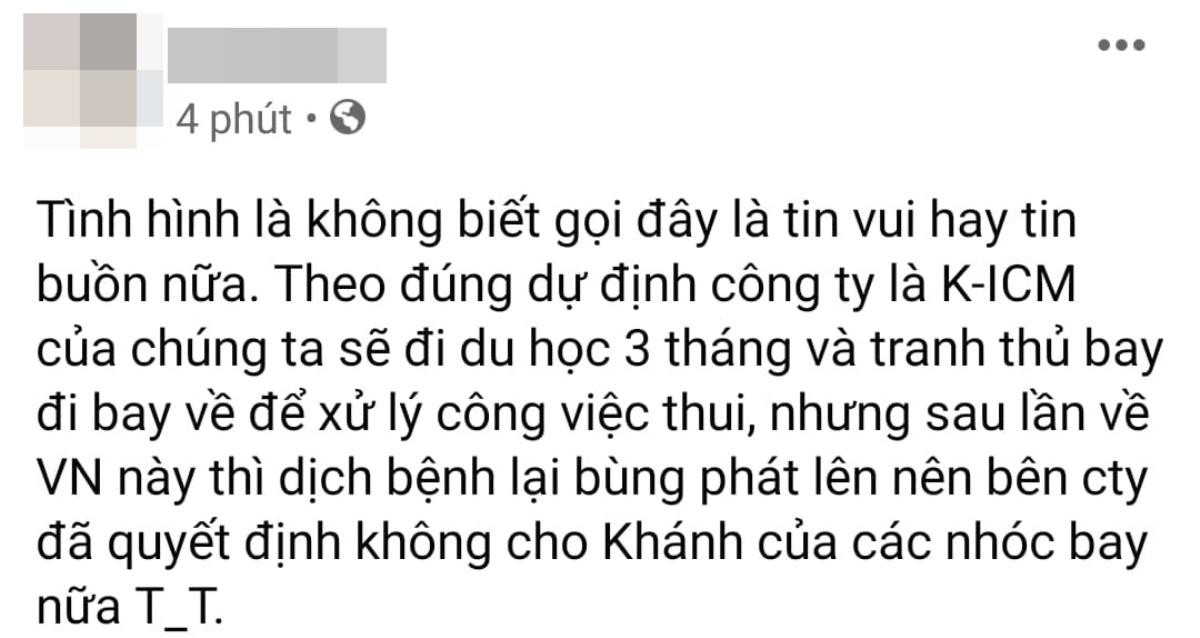 Phía K-ICM chia sẻ không biết vui hay buồn nhưng dịch bệnh bùng lên nên… không bay đi du học nữa! Ảnh 1