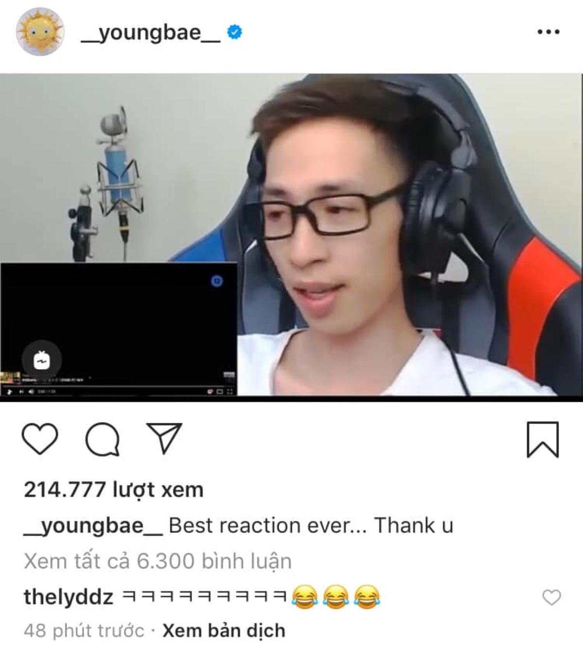 Fan được dịp 'mắt chữ A, mồm chữ O' khi Taeyang (BIG BANG) bất ngờ đăng video reaction của ViruSs lên instagram Ảnh 1