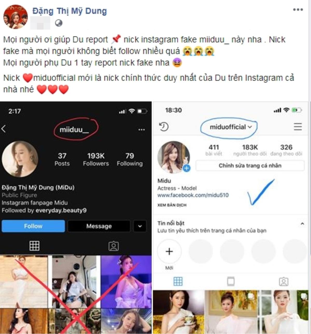 Bị lợi dụng tên tuổi để lập tài khoản Instagram giả, Midu lên tiếng cảnh báo Ảnh 1