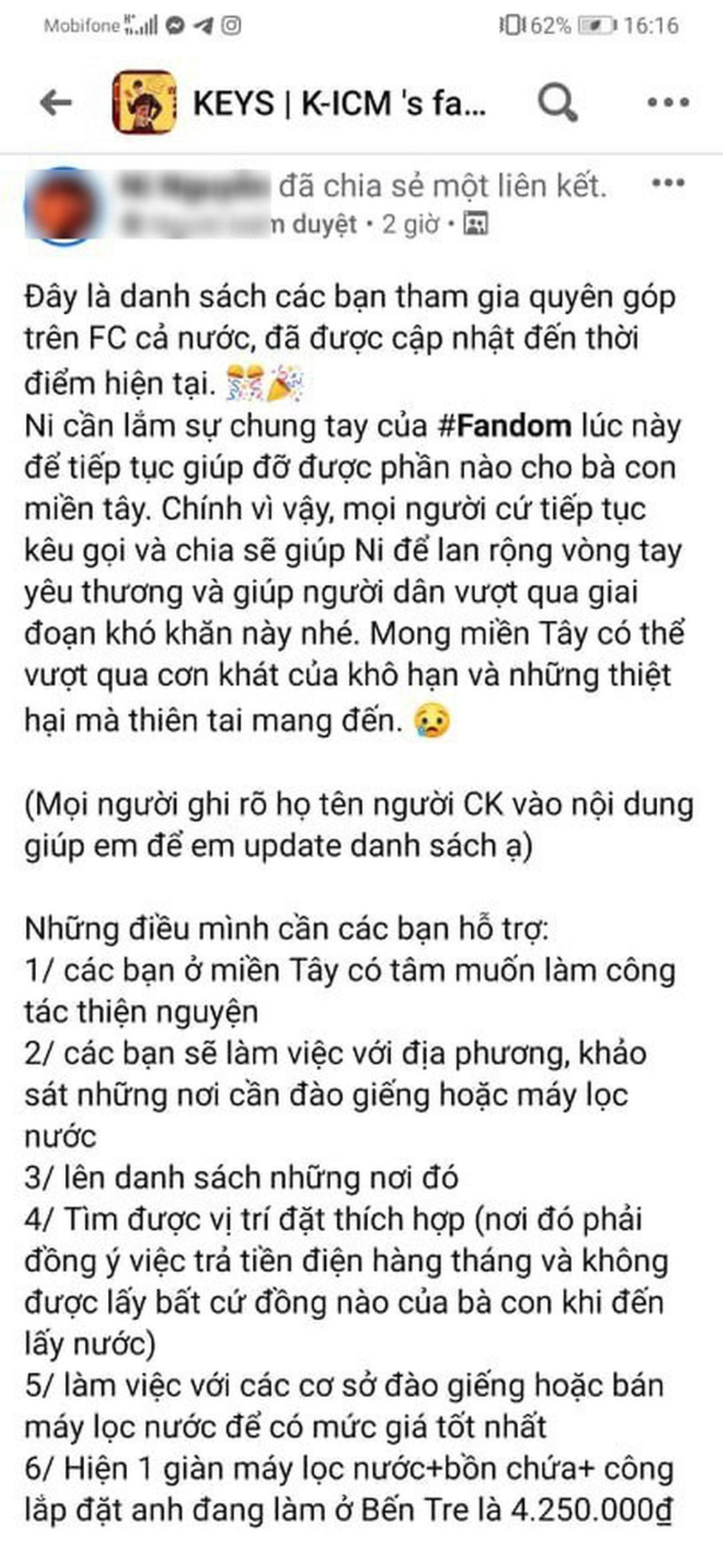 K-ICM và FC Keys đồng lòng ủng hộ miền Tây số tiền 50 triệu đồng Ảnh 1