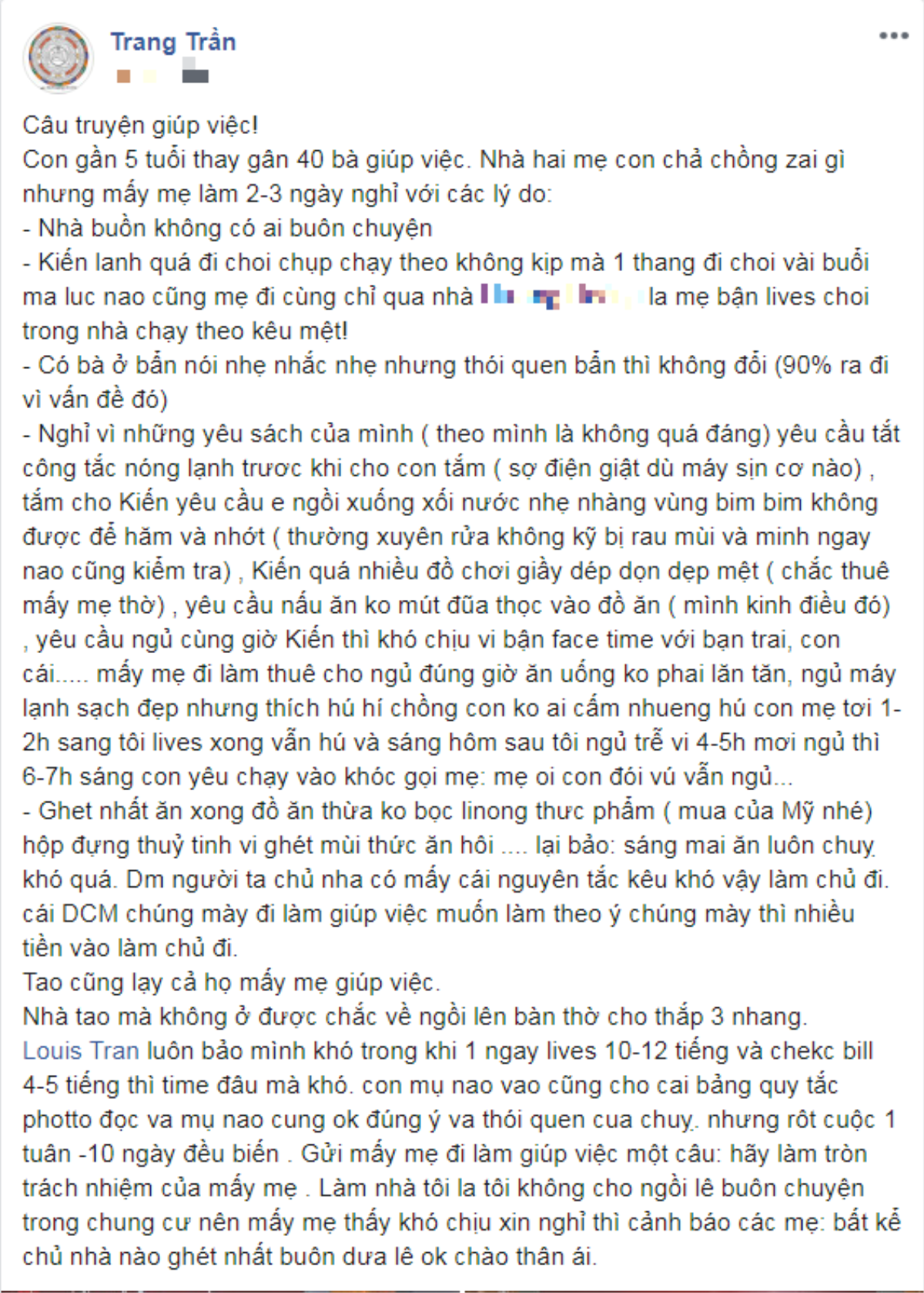 Trang Trần than thở việc đuổi gần 40 người giúp việc khiến cô bị chồng chê khó tính Ảnh 2