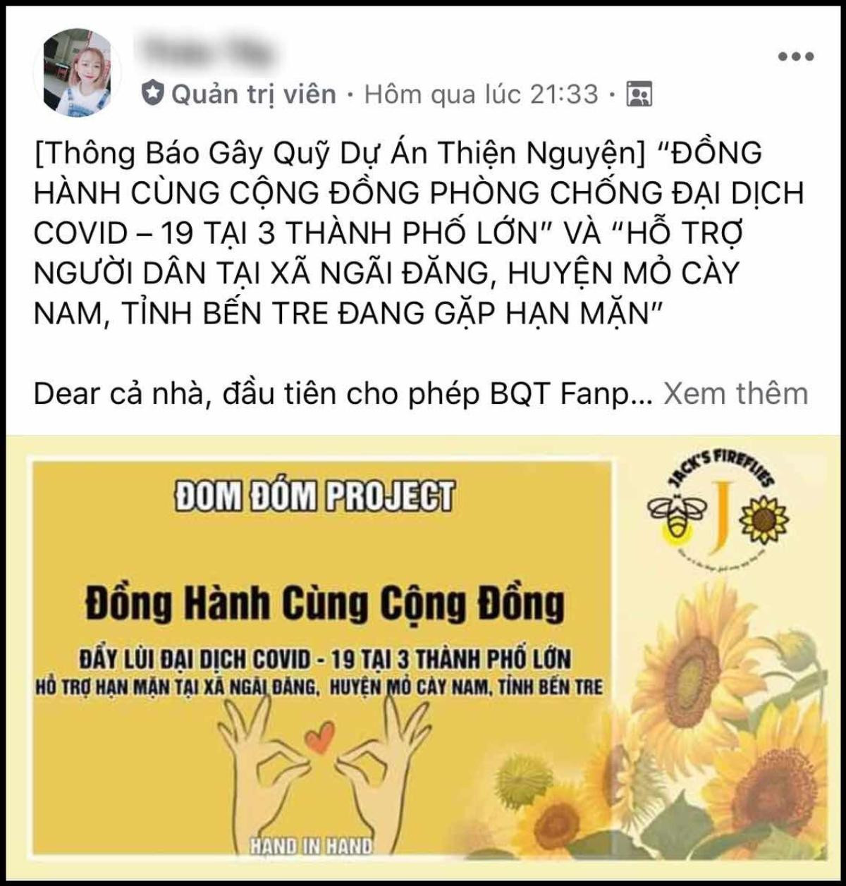 FC Mỹ Tâm, Sơn Tùng M-TP, Jack,… chung tay chống dịch Covid-19, giúp đỡ người dân miền Tây với loạt dự án ý nghĩa Ảnh 4