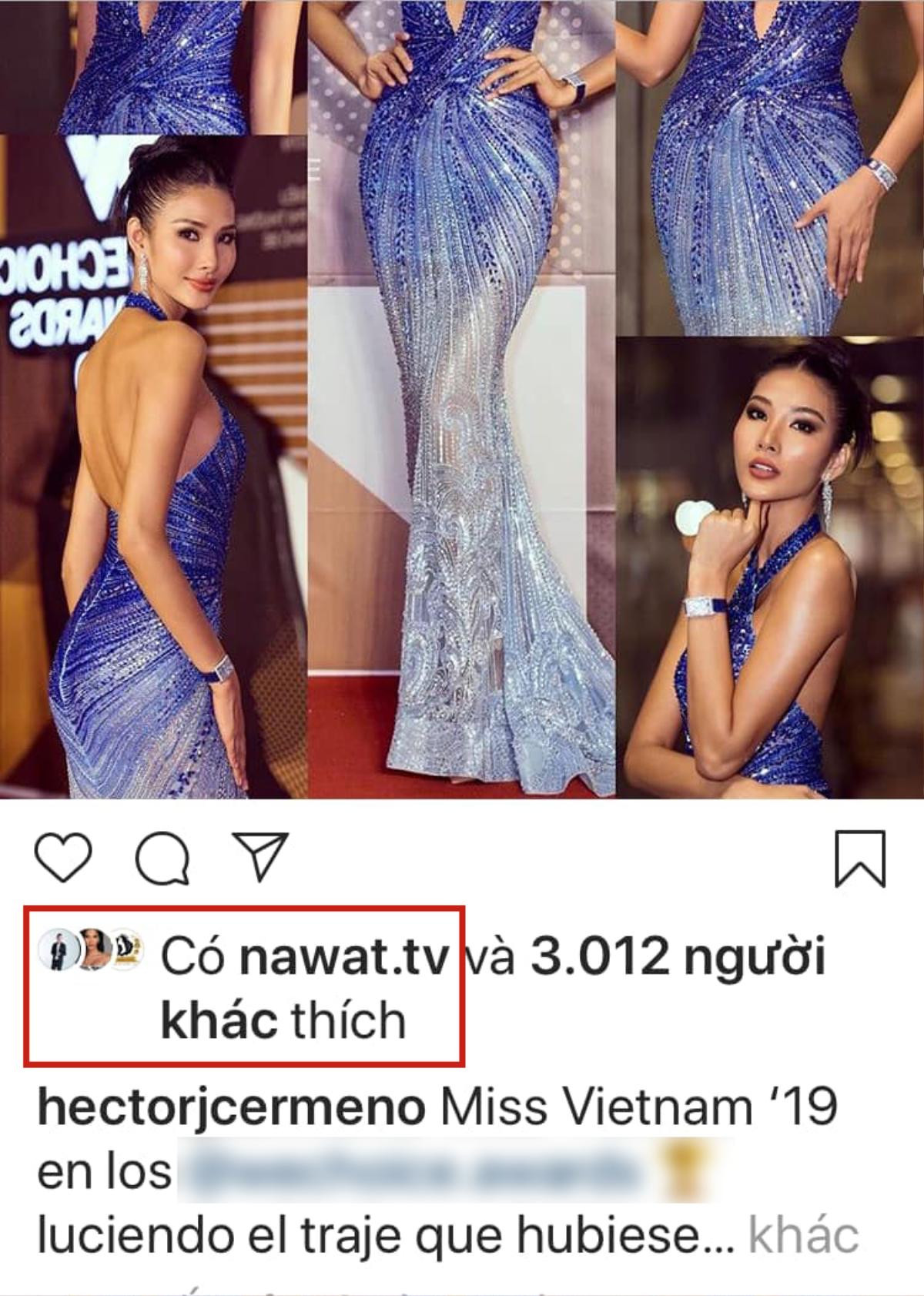 Chủ tịch Hoa hậu Hòa bình Quốc tế - Nawat 'thả tim' ảnh Hoàng Thùy diện váy thi Miss Universe 2019 Ảnh 2