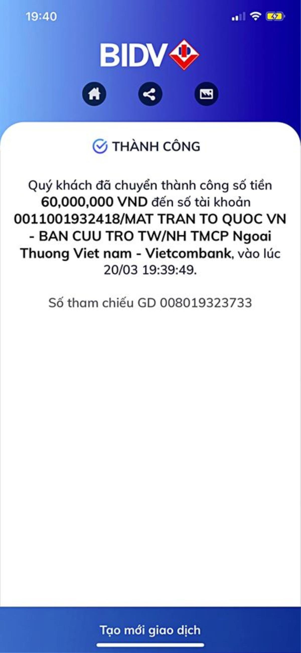 Đan Trường, Minh Tú, Ngân Anh quyên góp ủng hộ quỹ phòng chống Covid-19 Ảnh 1