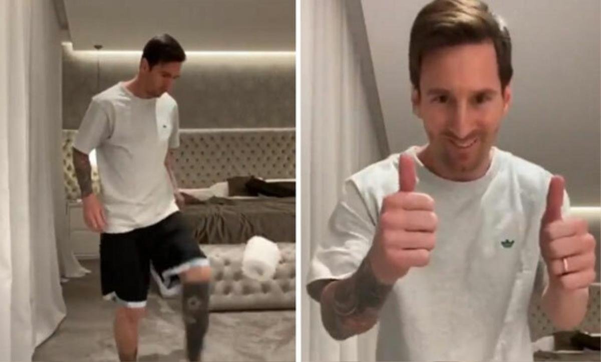 Messi đánh bại Công Phượng với thử thách tâng cuộn giấy vệ sinh gây sốt Ảnh 1