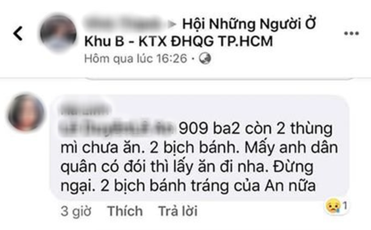 Sinh viên ĐH Quốc gia TP.HCM san sẻ thực phẩm cho những người được đưa đến khu cách ly Ảnh 5