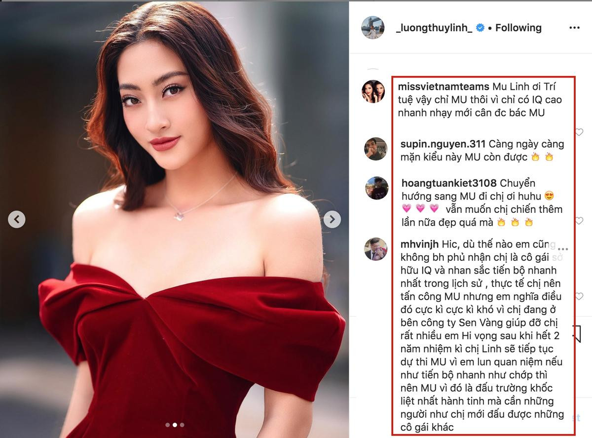 Kim Duyên gây chú ý với fan Miss Universe, fan giục Lương Thùy Linh thi Hoa hậu Hoàn vũ Việt Nam Ảnh 4