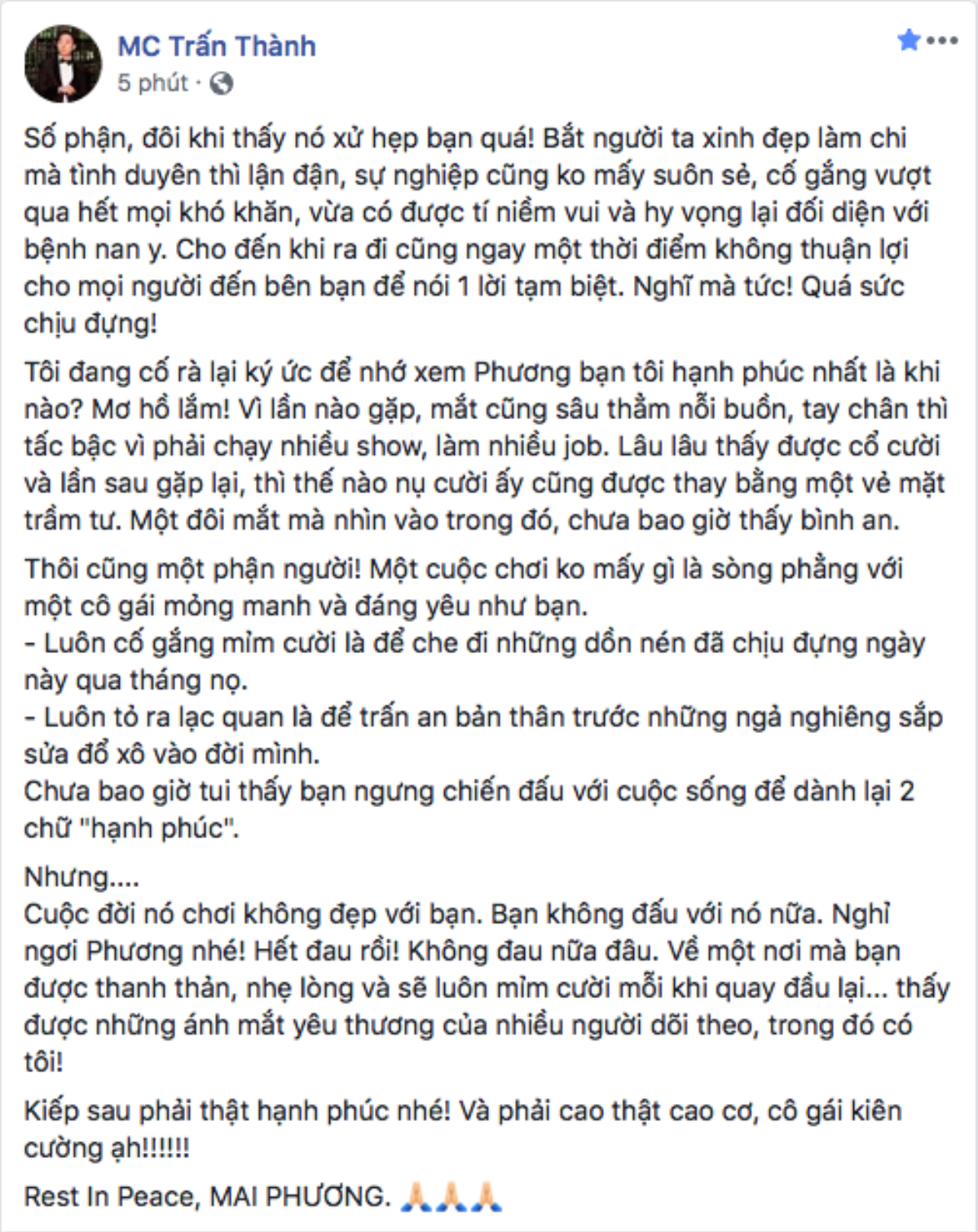 Cộng đồng mạng đau buồn tiễn biệt diễn viên Mai Phương Ảnh 2