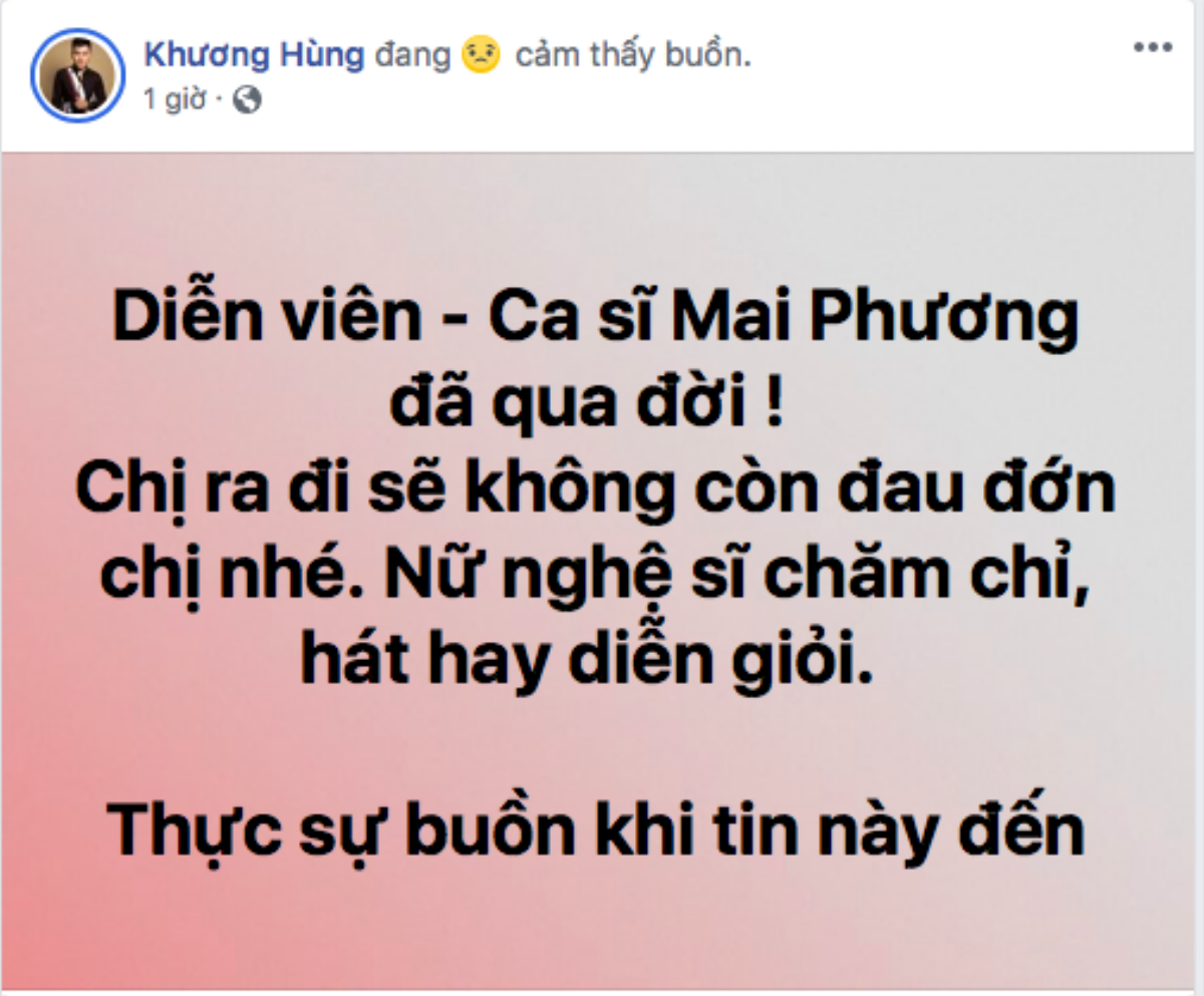 Cộng đồng mạng đau buồn tiễn biệt diễn viên Mai Phương Ảnh 15