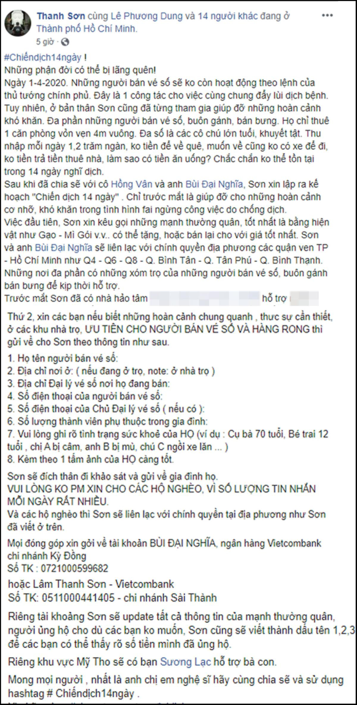 MC Đại Nghĩa cùng nhiều nghệ sĩ thực hiện 'chiến dịch 14 ngày' để giúp người lao động nghèo vượt qua đại dịch Ảnh 5