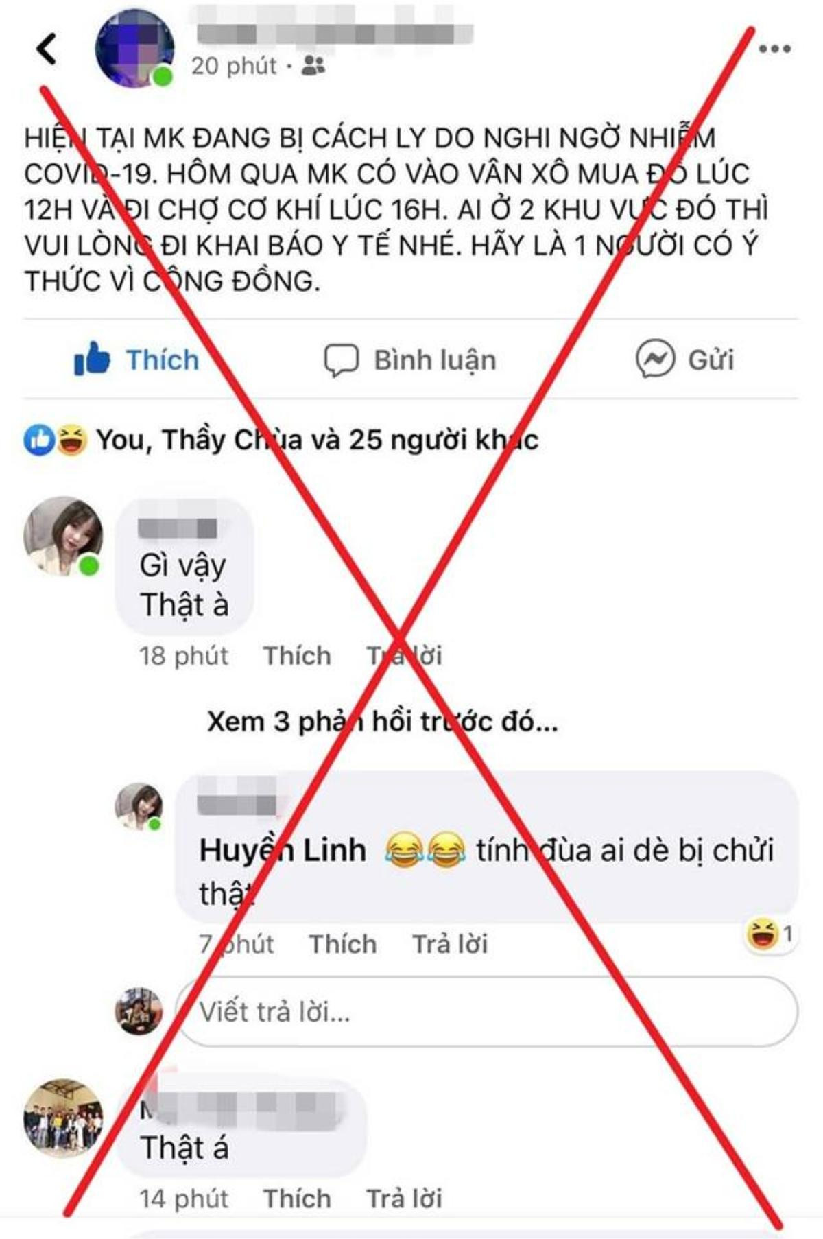 Tung tin ‘bị cách ly do nghi nhiễm COVID-19’ ngày cá tháng tư trêu đùa bạn bè, cô gái ở Bắc Giang bị phạt 15 triệu đồng Ảnh 1