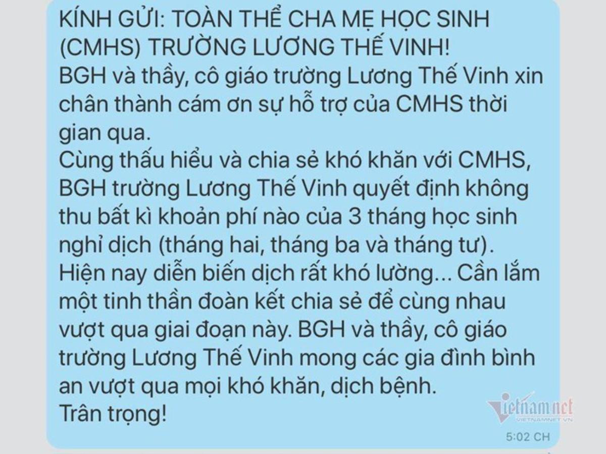 Một trường học ở Hà Nội không thu học phí 3 tháng, vay tiền ngân hàng để trả lương cho giáo viên Ảnh 1