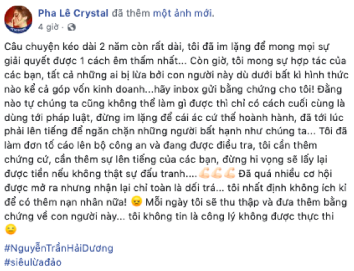 Pha Lê 'tố' thẳng mặt Hoa hậu Hải Dương lừa đảo 2 tỷ Ảnh 2