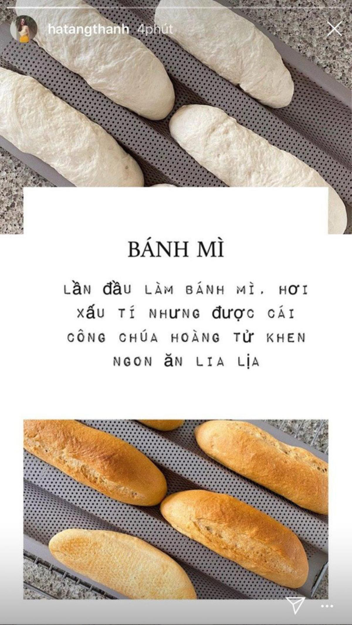 Tăng Thanh Hà khoe lần đầu làm bánh mì, được 'công chúa hoàng tử' khen ngon ăn lia lịa Ảnh 1