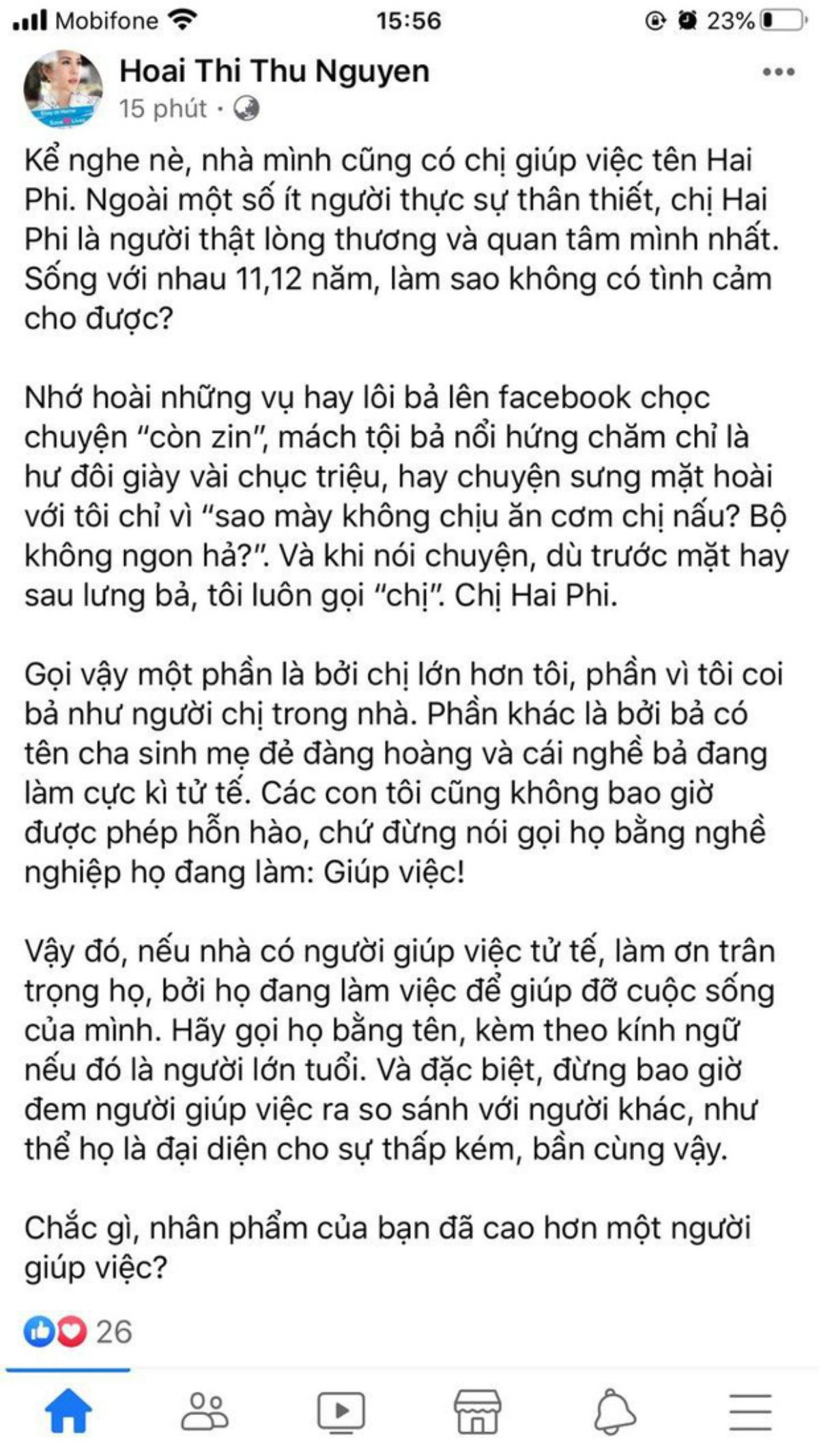 Hoa hậu Thu Hoài đáp trả Nathan Lee: 'Chắc gì nhân phẩm của bạn cao hơn người giúp việc?' Ảnh 2