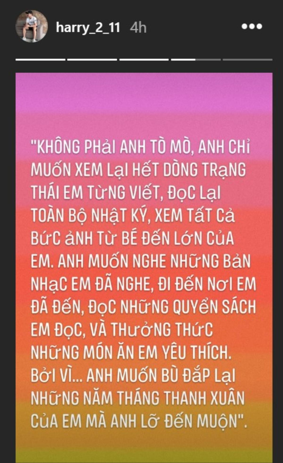 Nhật Lê chia tay Quang Hải, thiếu gia Harry Hưng 'ẩn ý': 'Anh muốn bù đắp những năm tháng thanh xuân của em mà anh lỡ đến muộn' Ảnh 3