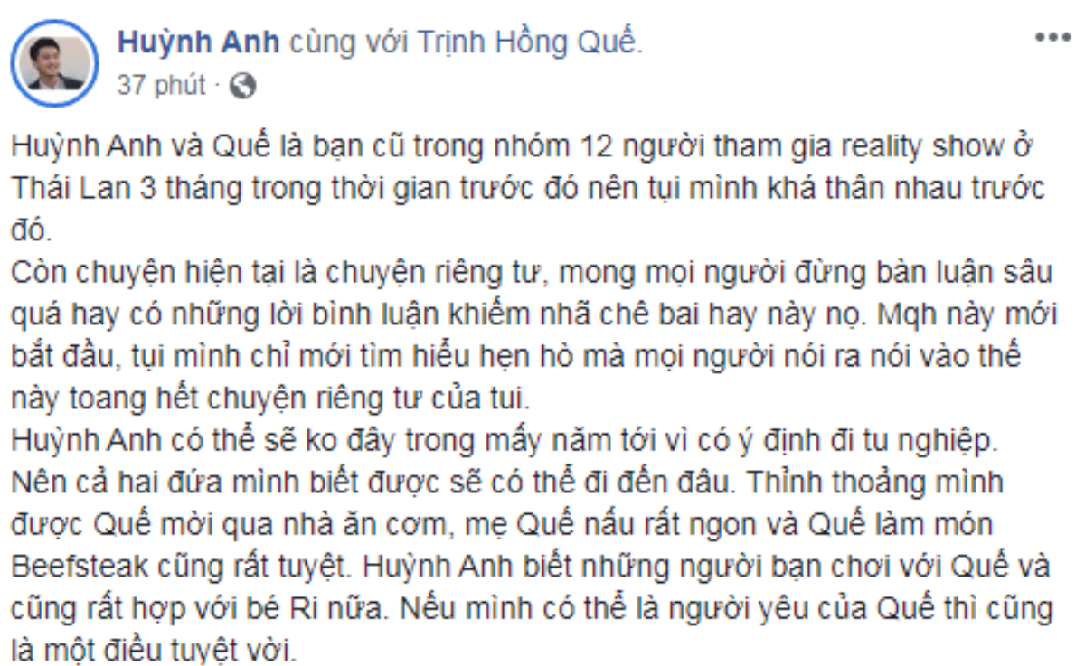 Vừa phủ nhận tin đồn hẹn hò Hồng Quế, Huỳnh Anh đã lật đật xác nhận vì phản ứng gay gắt của bạn gái Ảnh 8