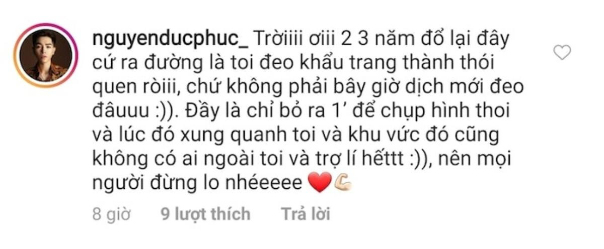 Đức Phúc lên tiếng khi bị nhắc nhở không đeo khẩu trang khi đến nơi công cộng Ảnh 4