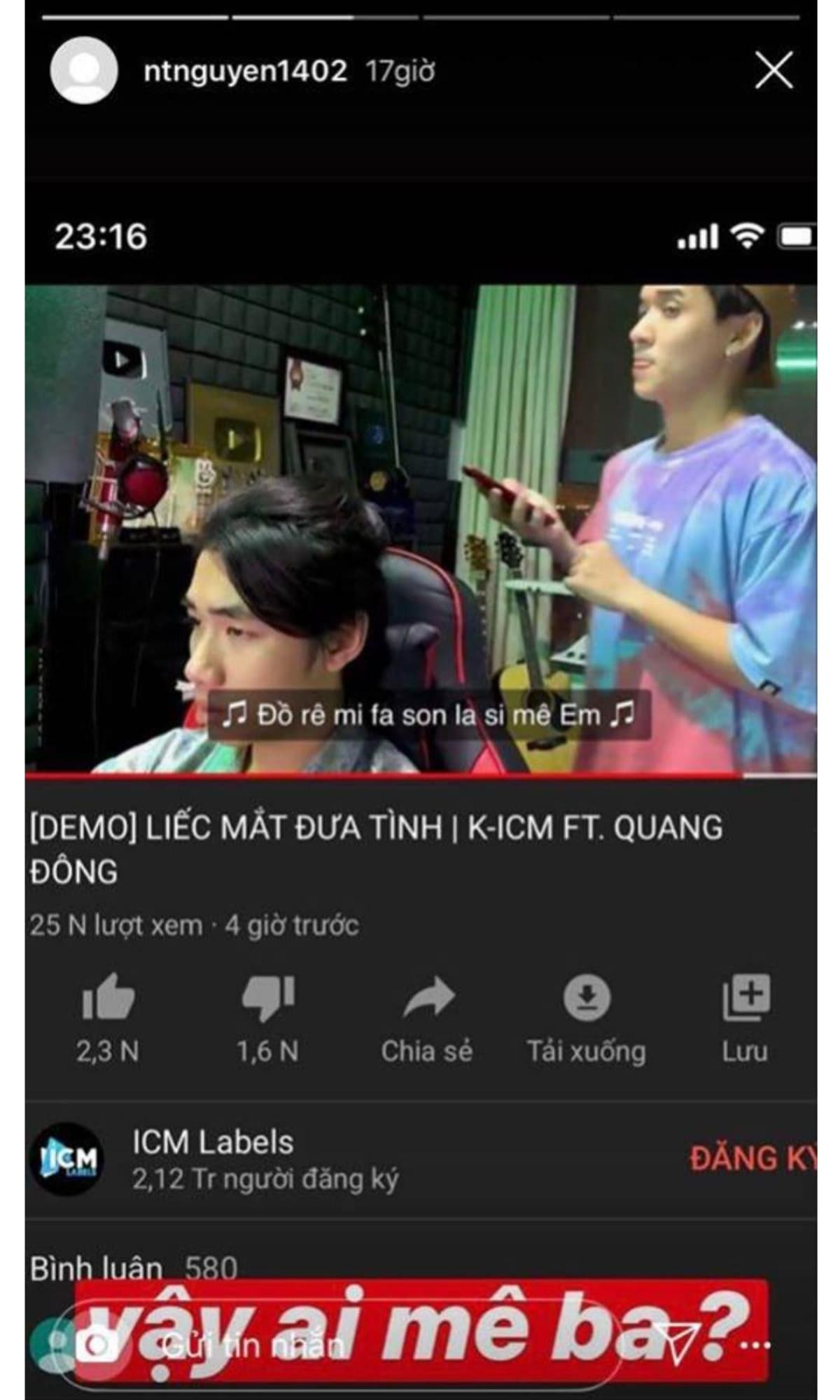 Demo Liếc mắt đưa tình của K-ICM bị tố ăn cắp lyric trắng trợn tới mức 'không sai một chữ' Ảnh 2