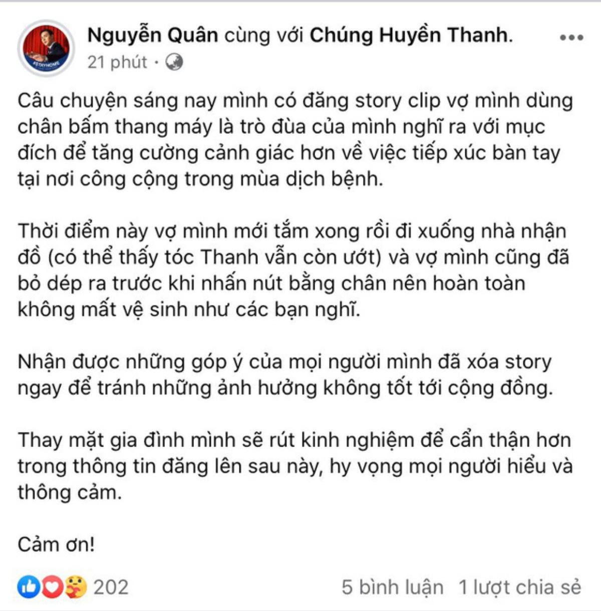 Chúng Huyền Thanh bị chỉ trích dữ dội khi dùng chân bấm thang máy giữa mùa dịch COVID-19 Ảnh 3