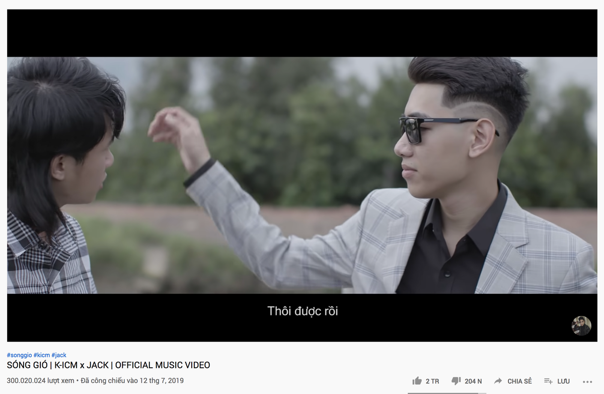 Sau 'Bạc phận' giờ đến 'Sóng gió', K-ICM và Jack là nghệ sĩ Vpop đầu tiên sở hữu 2 MV 300 triệu view Ảnh 1