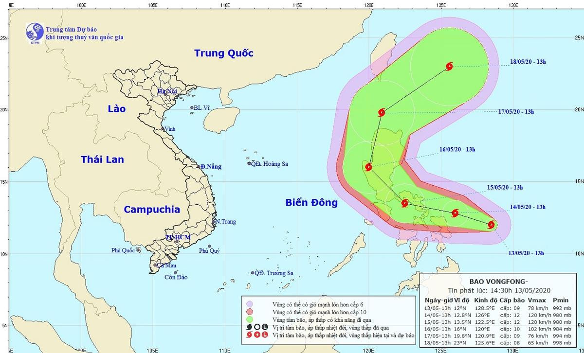 Bão Vongfong giật cấp 11 có hướng di chuyển về phía Biển Đông Ảnh 1