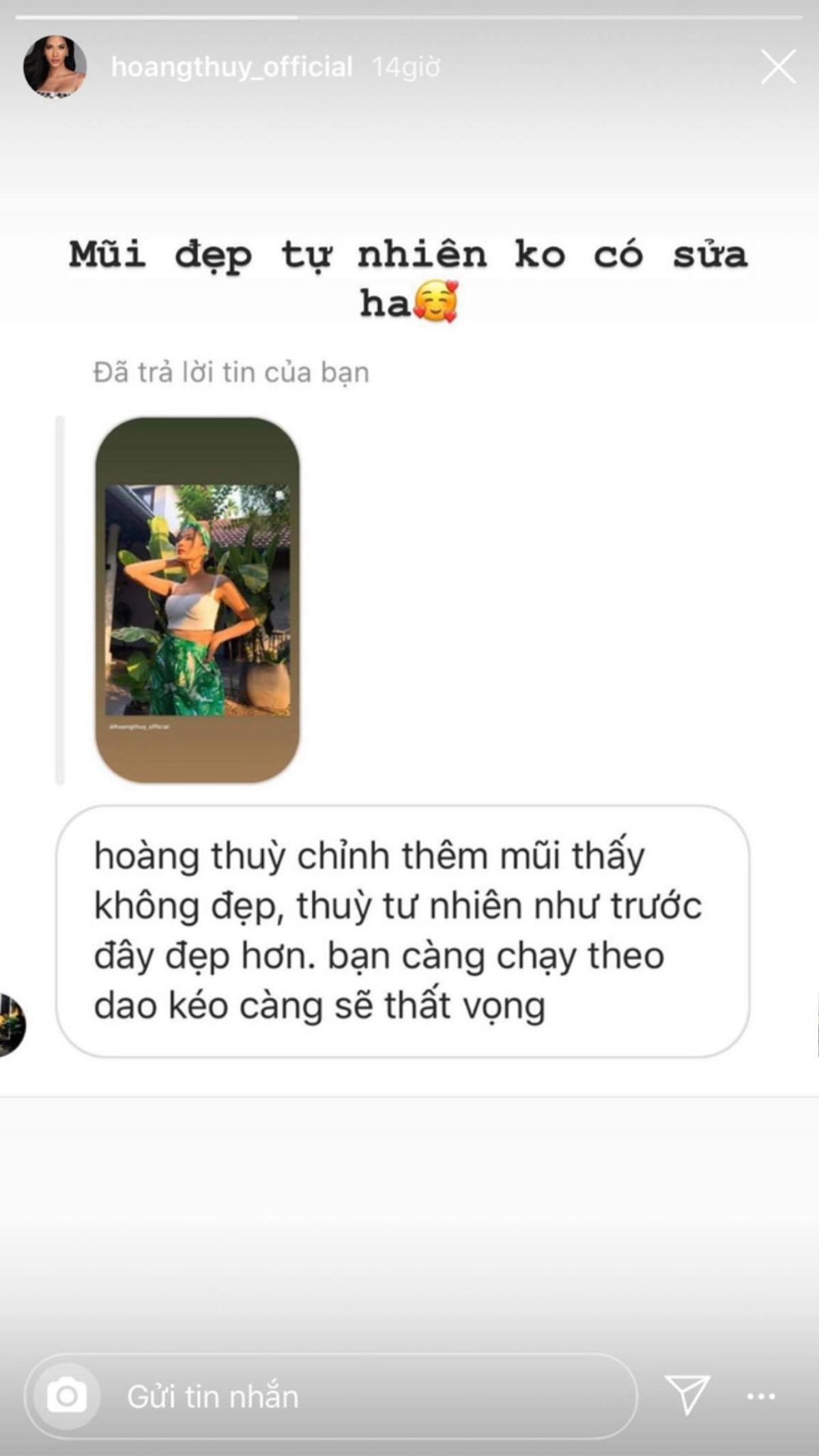 Hoàng Thùy lên tiếng khi bị nói sửa mũi hỏng, ngày càng chạy theo dao kéo Ảnh 3