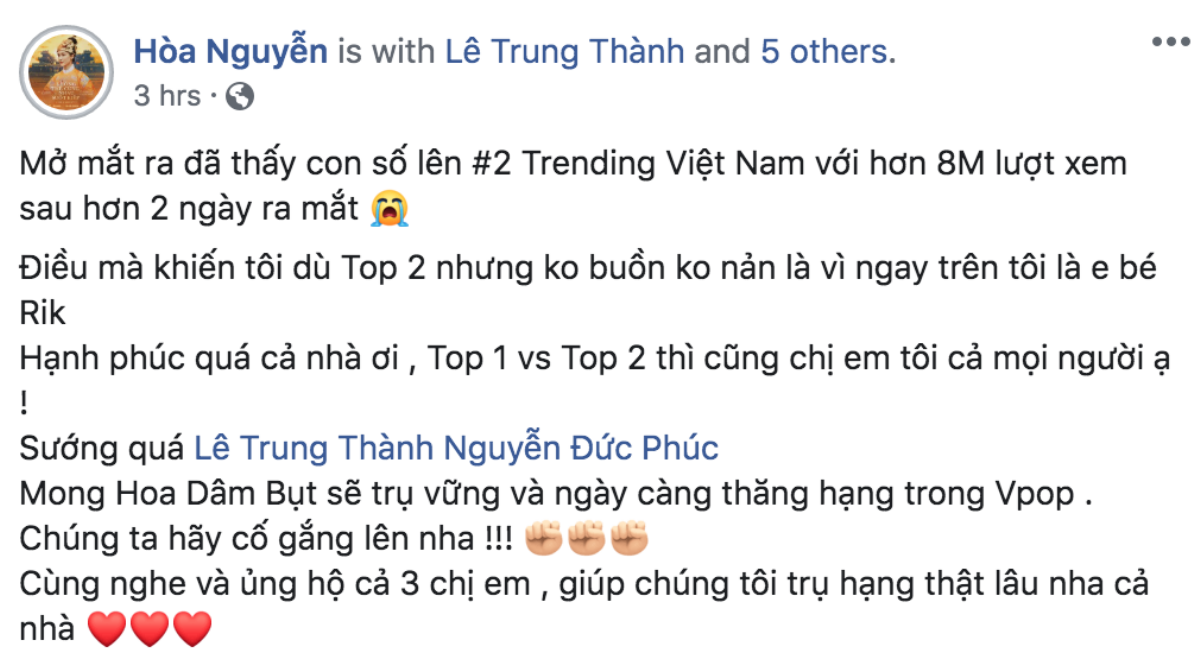 Mãi không chịu lên Top 1 trending, fan xúi Hoà Minzy dụ Erik ẩn MV và đây là cách cô phản ứng Ảnh 2