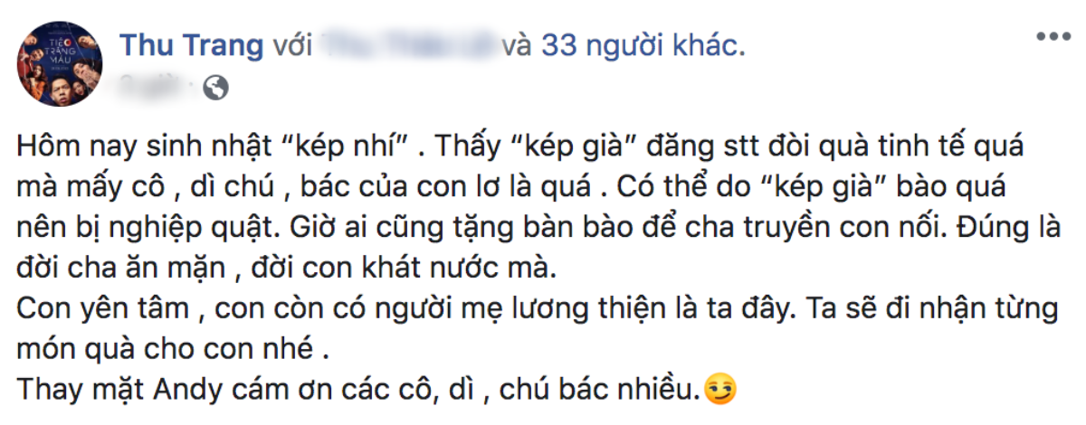 Thu Trang - Tiến Luật 'nhắc khéo' đồng nghiệp sinh nhật Andy, Diệu Nhi đáp trả 'lầy' không đỡ nổi Ảnh 2