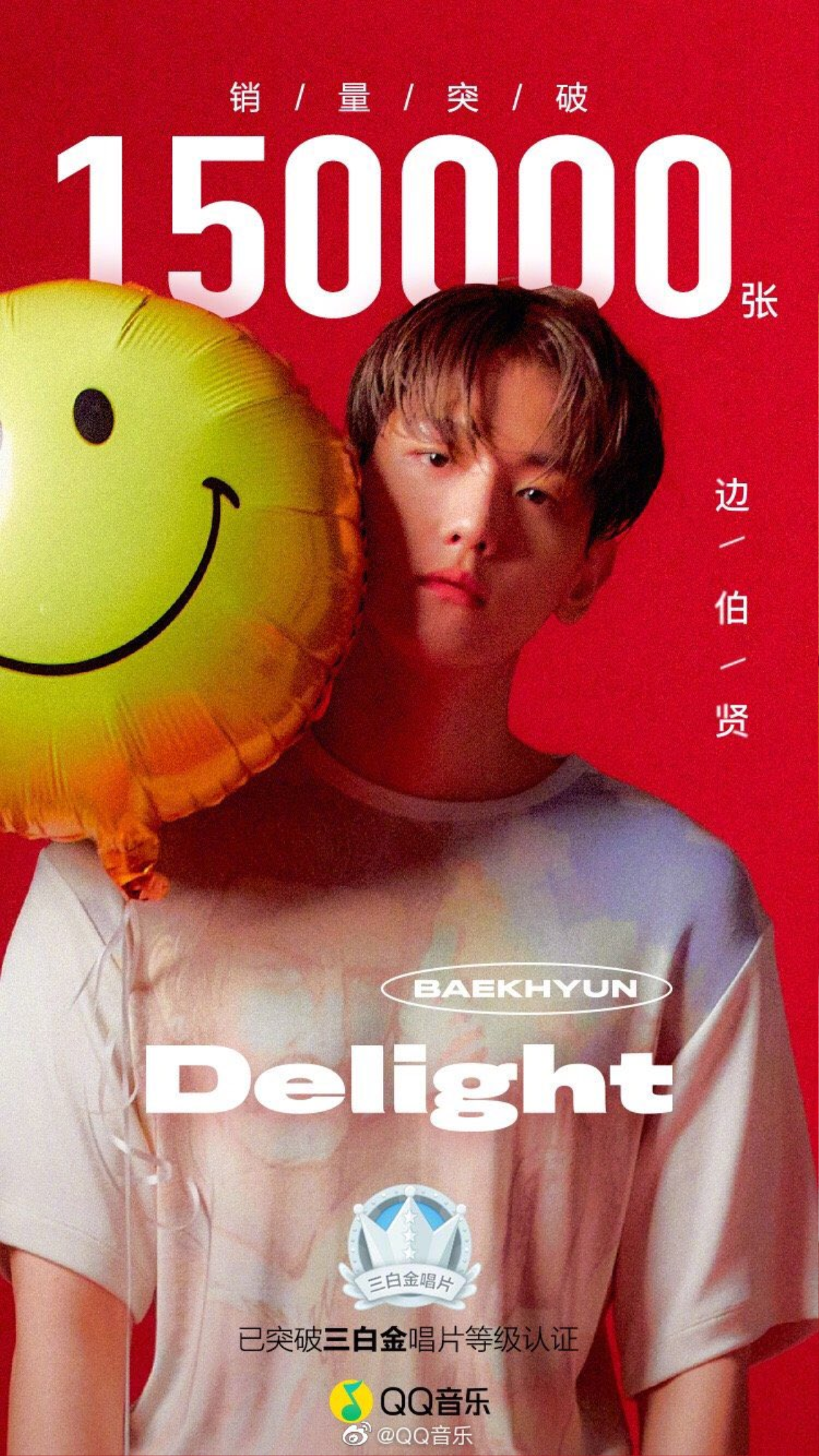 Baekhyun lại rủng rỉnh thành tích mới: Album 'Delight' công phá chứng nhận Triple Platinum trên QQ Music Ảnh 2