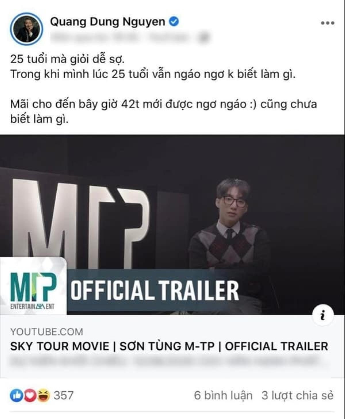 Đạo diễn Nguyễn Quang Dũng hết lời khen ngợi Sơn Tùng M-TP với Sky Tour Movie Ảnh 2