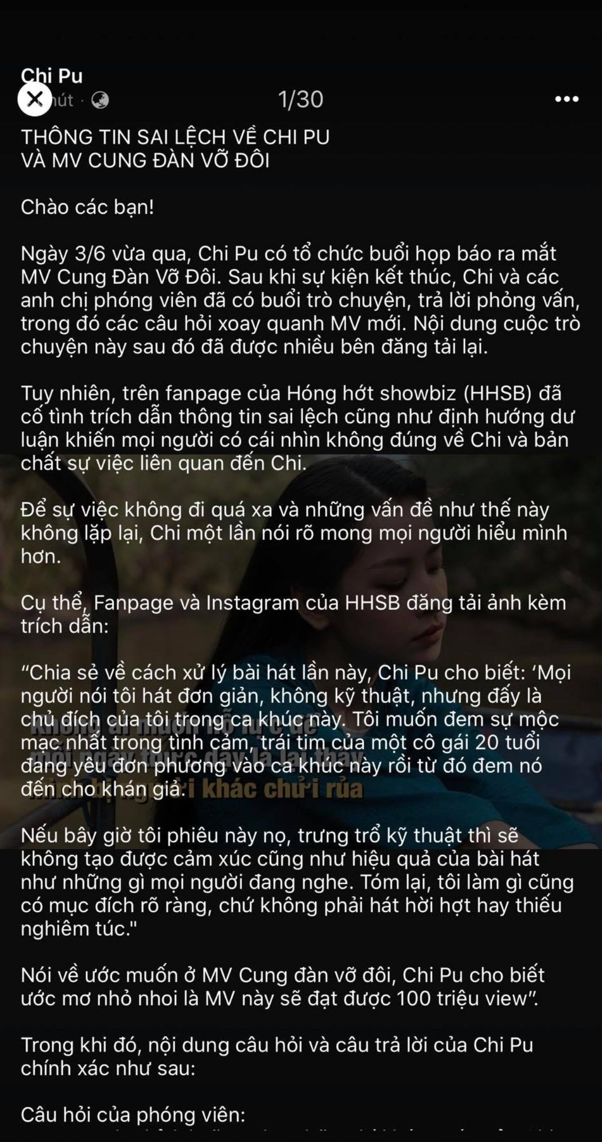 Chi Pu tức giận vì bị bóp méo sự thật, đăng đàn đính chính phát ngôn gây sốc 'hát không kĩ thuật là chủ đích của tôi' Ảnh 2