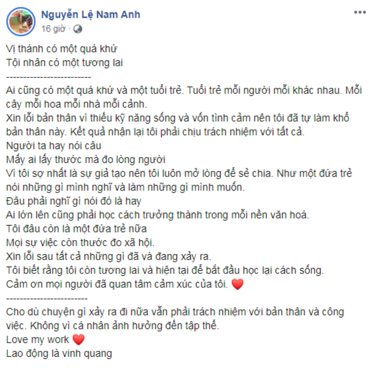 Nam Anh sau hai ngày chia sẻ tình cảm đơn phương với siêu mẫu Thanh Hằng: 'Thà nói thật chứ không giả tạo' Ảnh 2