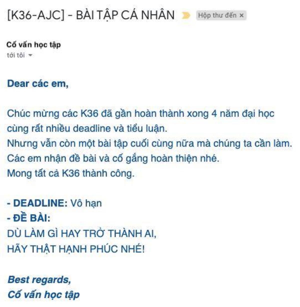 Bài tập về nhà dành cho sinh viên năm cuối với deadline vô thời hạn, đọc nội dung ai ai cũng bất ngờ Ảnh 1