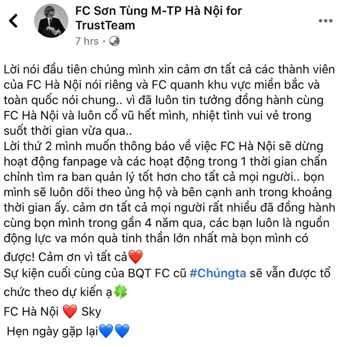 Hết Đà Nẵng giờ đến Hà Nội, Sơn Tùng đi tới đâu là FC tuyên bố tạm dừng hoạt động tới đó? Ảnh 2