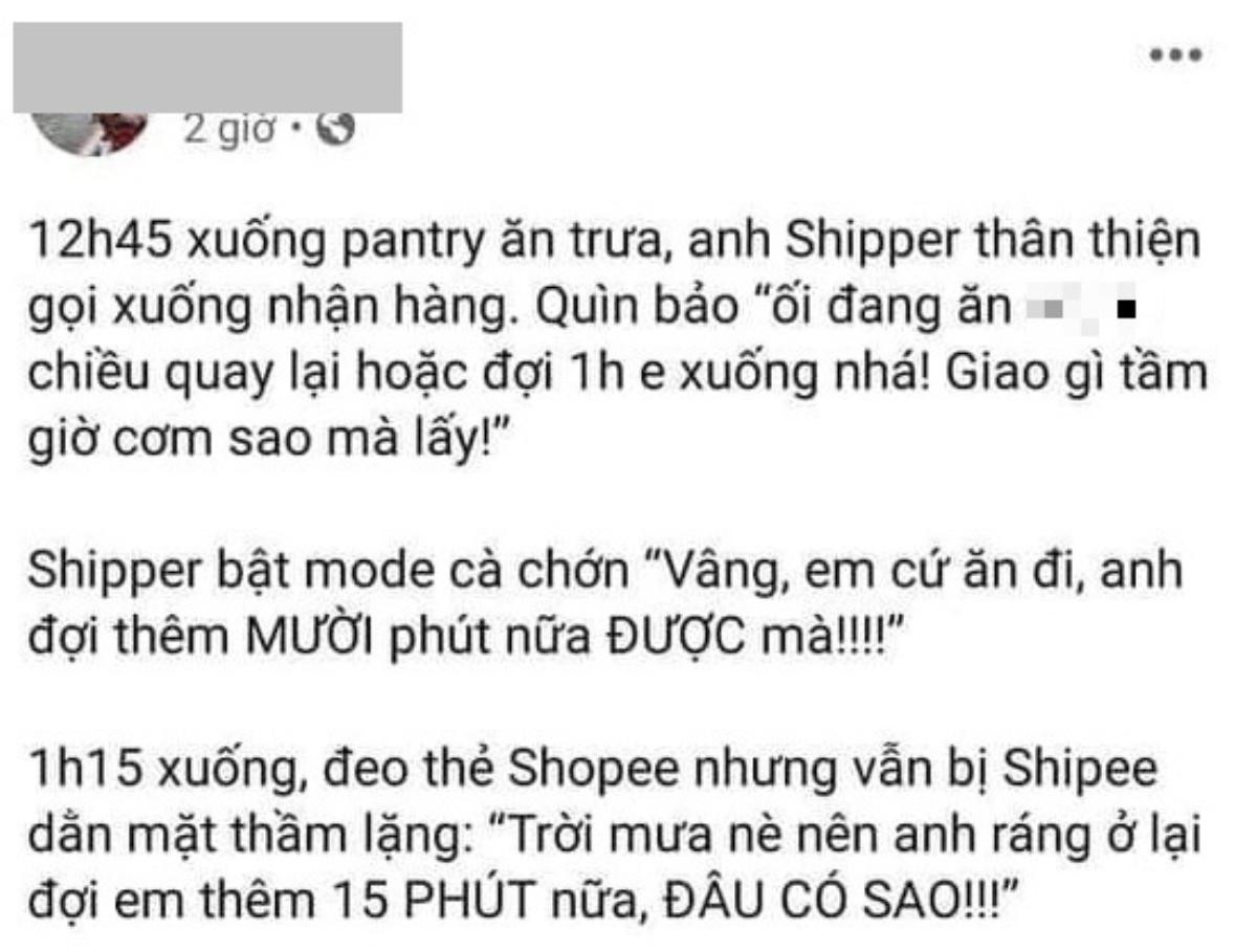 Nhân viên Shopee bắt shipper giao hàng chờ 30 phút khiến cư dân mạng phẫn nộ Ảnh 1