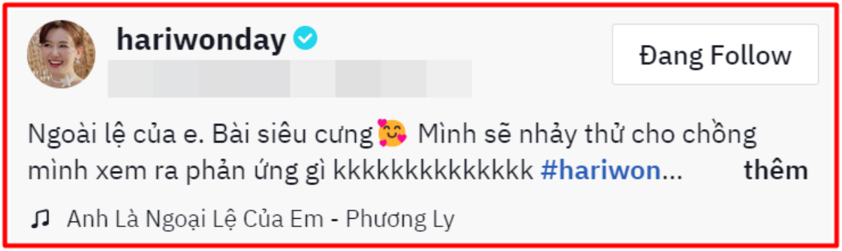 Hari Won mê mẩn một ca khúc nhạc Việt, muốn nhảy cho Trấn Thành xem Ảnh 1