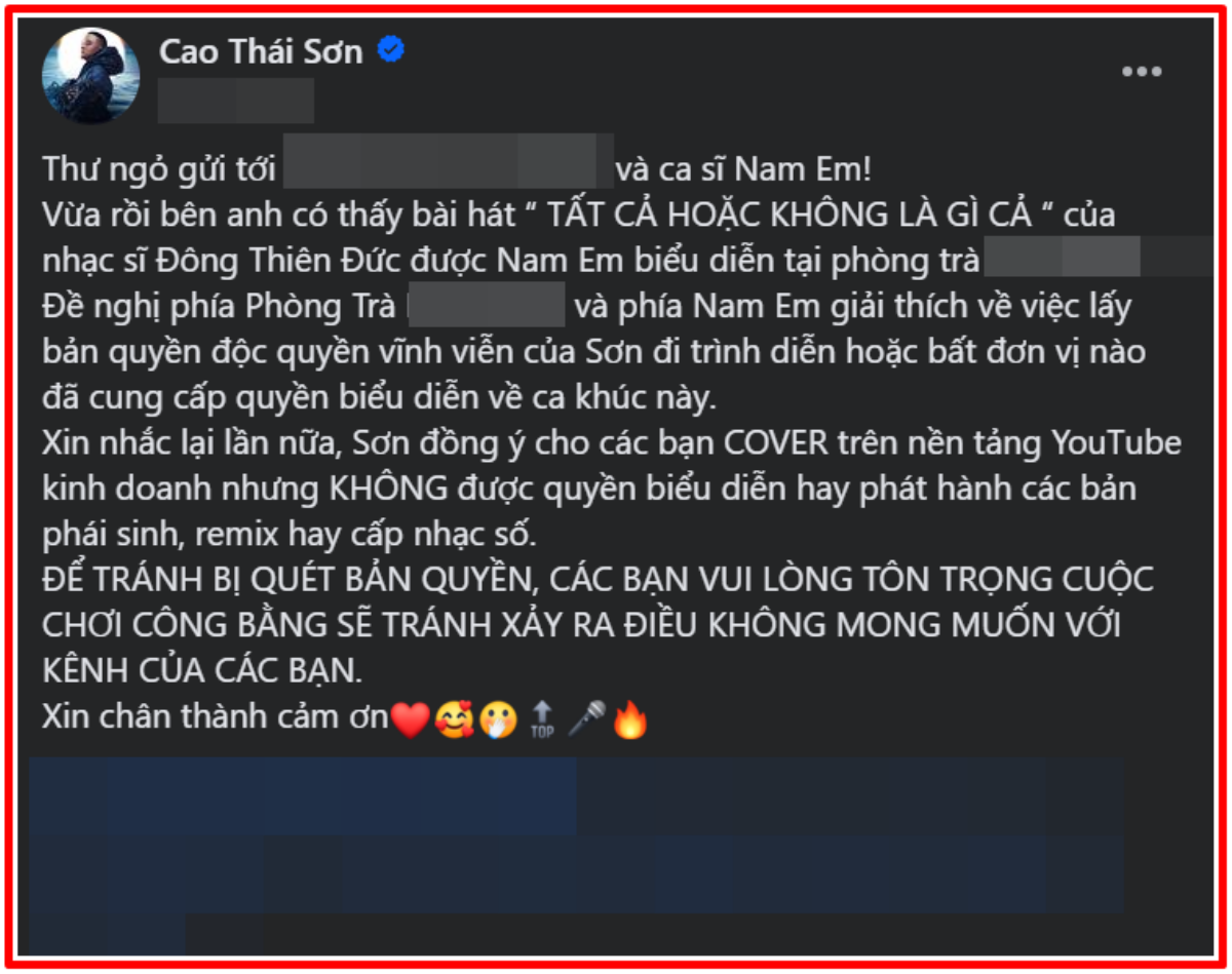 Nam Em bị Cao Thái Sơn gọi thẳng tên vì hát nhạc không xin phép Ảnh 2