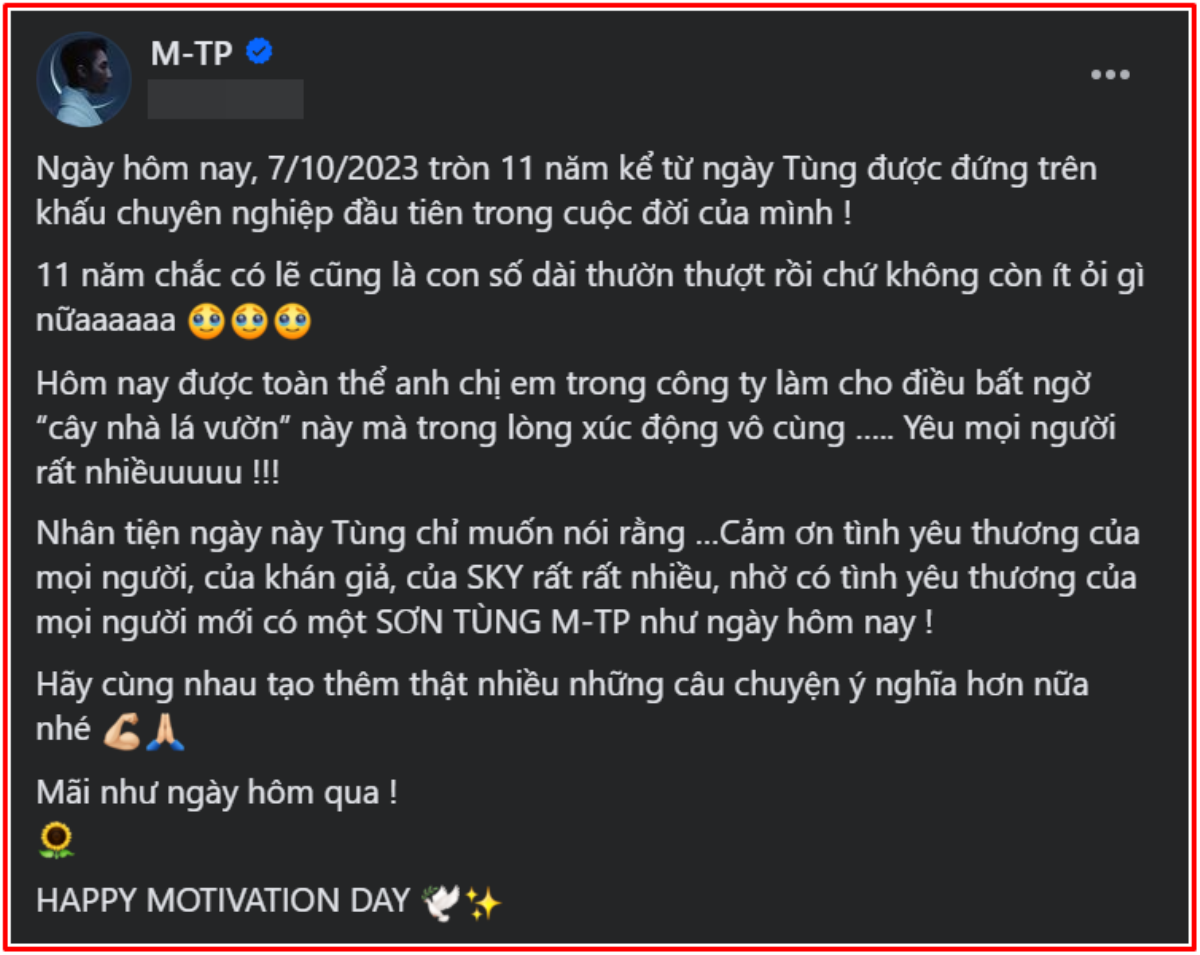 Sơn Tùng đăng ảnh có mặt Hải Tú, nhắn nhủ đến người hâm mộ trong ngày 'đặc biệt' Ảnh 3